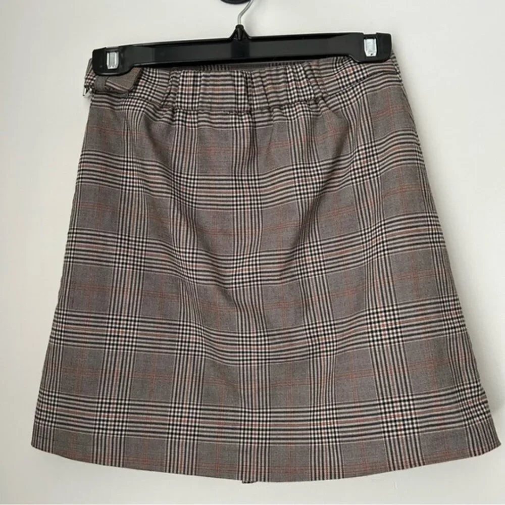 b+ab Plaid Wrap Mini Skirt